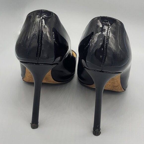Jimmy Choo Black Patent Leather Pointed Toe Pumps - Picture 3 of 16